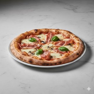Prosciutto cotto, mozzarella, funghi