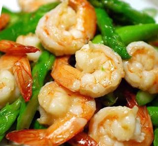 芦笋虾 Gamberi con asparagi