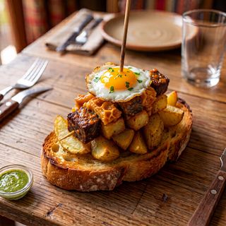 Pincho De Callos, Patatas Y Huevo