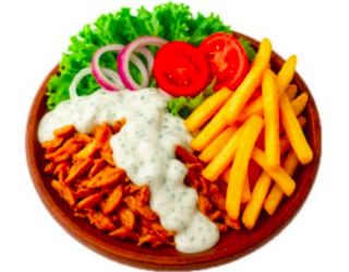 Plato Carne Patatas y Ensalada