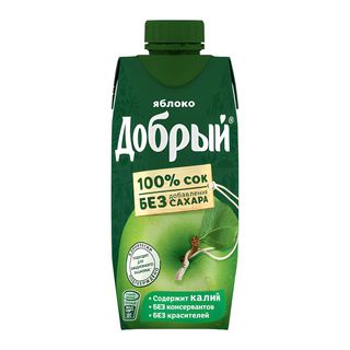 Բնական հյութ  խնձոր դոբրի 0.33լ