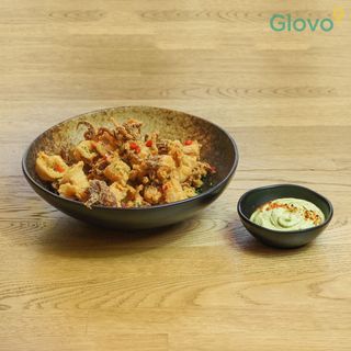 Fried baby calamari with yuzu