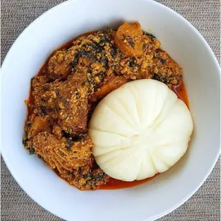 Egusi / Ogbono with Goat Meat And Swallow