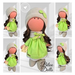 Papusa Biloo - SIENNA, handmade, textila, 40 cm