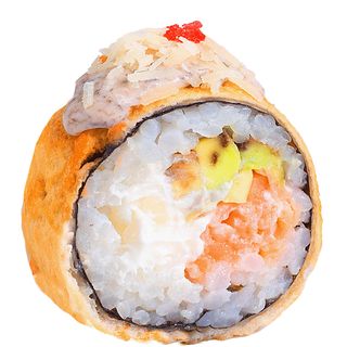 Гарячий рол з лососем та трюфельним соусом (280г/8шт)