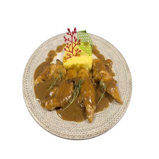 Пилешки бон филенца с манатарки и домашно картофено пюре (450г)