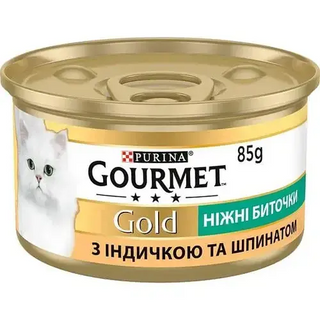 Gourmet Gold з індичкою та шпинатом, ніжні биточки, 85г