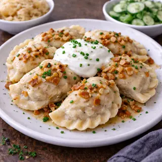 Pierożki z mięsem w sosie pomidorowym  8szt.