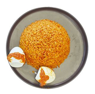 Jollof rice + 2 boiled egg