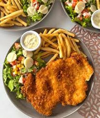 Gran milanesa de pollo fugazzeta  (para compartir)