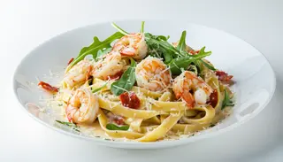 Tagliatelle z krewetkami