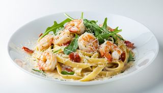 Tagliatelle z krewetkami