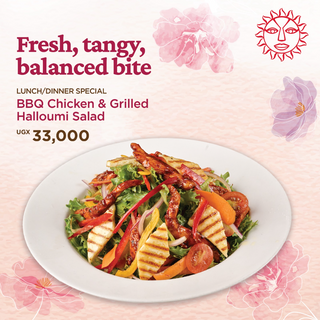 BBQ Chicken and Grilled Halloumi Salad