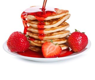 Tortitas con sirope de fresa (2 uds.)