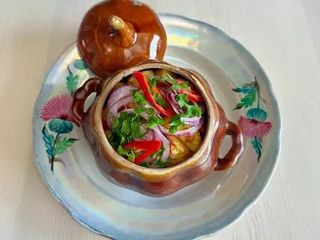 ПЕЧЕНА КАРТОПЛЯ З М'ЯСОМ (300g)