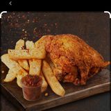 Spices Chicken and chips/salad