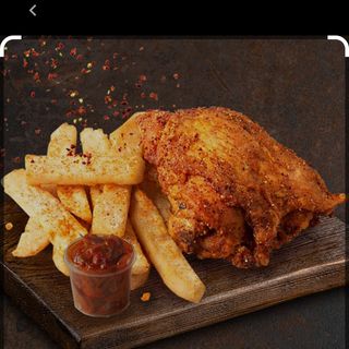 Spices Chicken and chips/salad