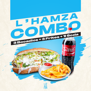 3 Bocadios + 3 Frites + 1L Soda