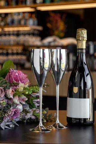 Set 2 pahare argintate sampanie H25 cm