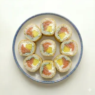 Futomaki De Salmón , queso crema Y Piña (9 Uds.)