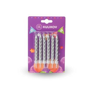  Свечи для торта в ассортименте.6 цветов.Длина 8 см.