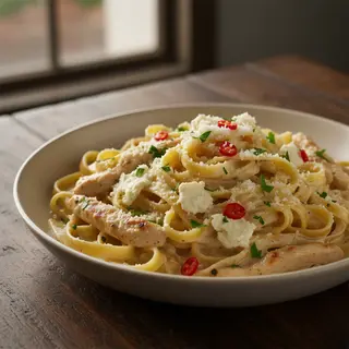 Tagliatelle cu pui si gorgonzola