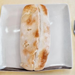 Pão e Natas com Fiambre, Mozzarella e Orégãos