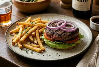 Hamburguesa Con Patatas Fritas