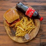 Suya burger + a side + drink