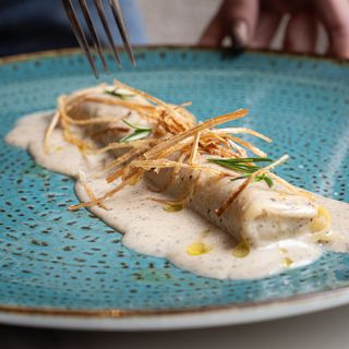 Canelones de puerro confitado