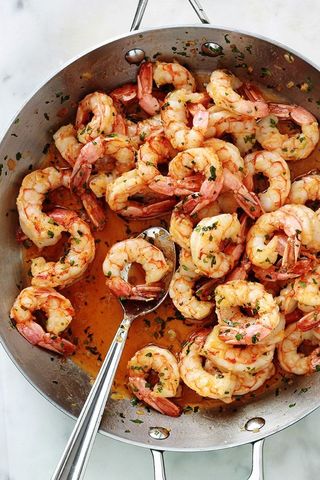 Crevette Gris Sauté À l'Ail