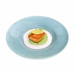 Лосось на подушці із пюре з броколі та соусом Бер Блан (230г)