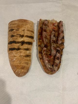 Grande cristalino (10x25) caliente salchichas ajo y perejil 