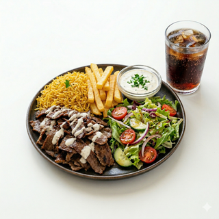 Menú Plato Combinado De Carne De Ternera Con Arroz