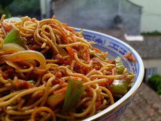 A31. Massa com Legumes e Frango Panado