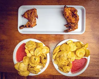 Bhajia & 1/4 Chicken