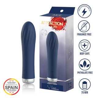 Vibrador Spiral Recargable 7 Modos 15,3X2,8 Cm Attraction Silver Edition