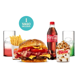 Menú Duo Bacon Cheddar Carne Verano Con Vaso Grande