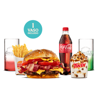 Menú Duo Bacon Cheddar Carne Verano Con Vaso Grande