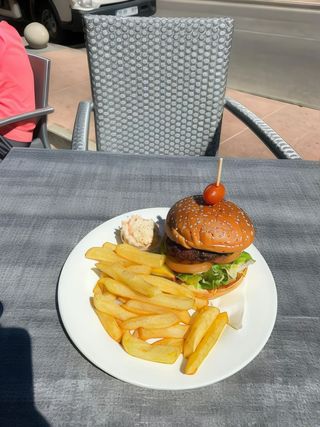 Burger and fries