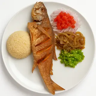 Attiéké & Poisson Carpe Grillé