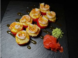 Запечений з креветкою