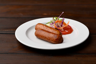 A pair of beef sausage