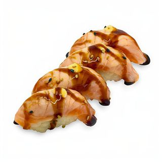 Flambeado Nigiri De Salmón Con Salsas De La Casa (4 Uds.)