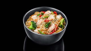 Локшина рисова з креветками