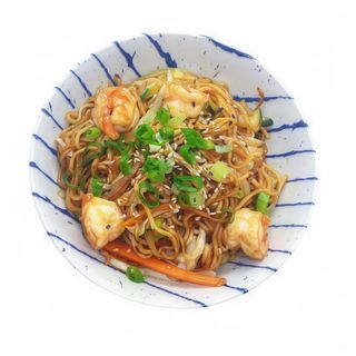 Yakisoba Con Gambas Y Verdura虾炒面