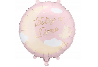 BALON "Witaj w domu" różowy