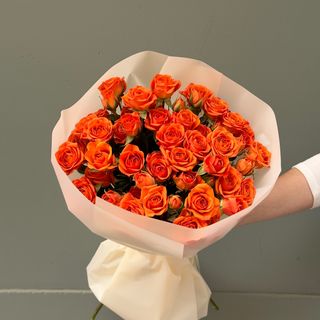 10 mini rosas naranjas 