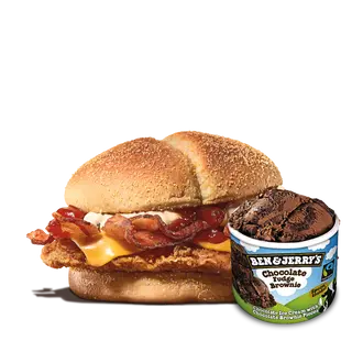 Chicken Bacon King + B&J Choco