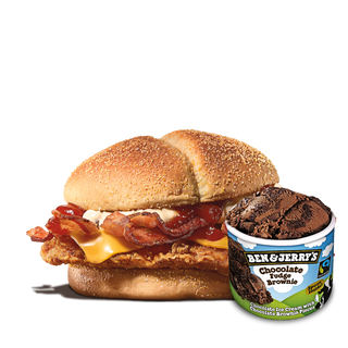 Chicken Bacon King + B&J Choco